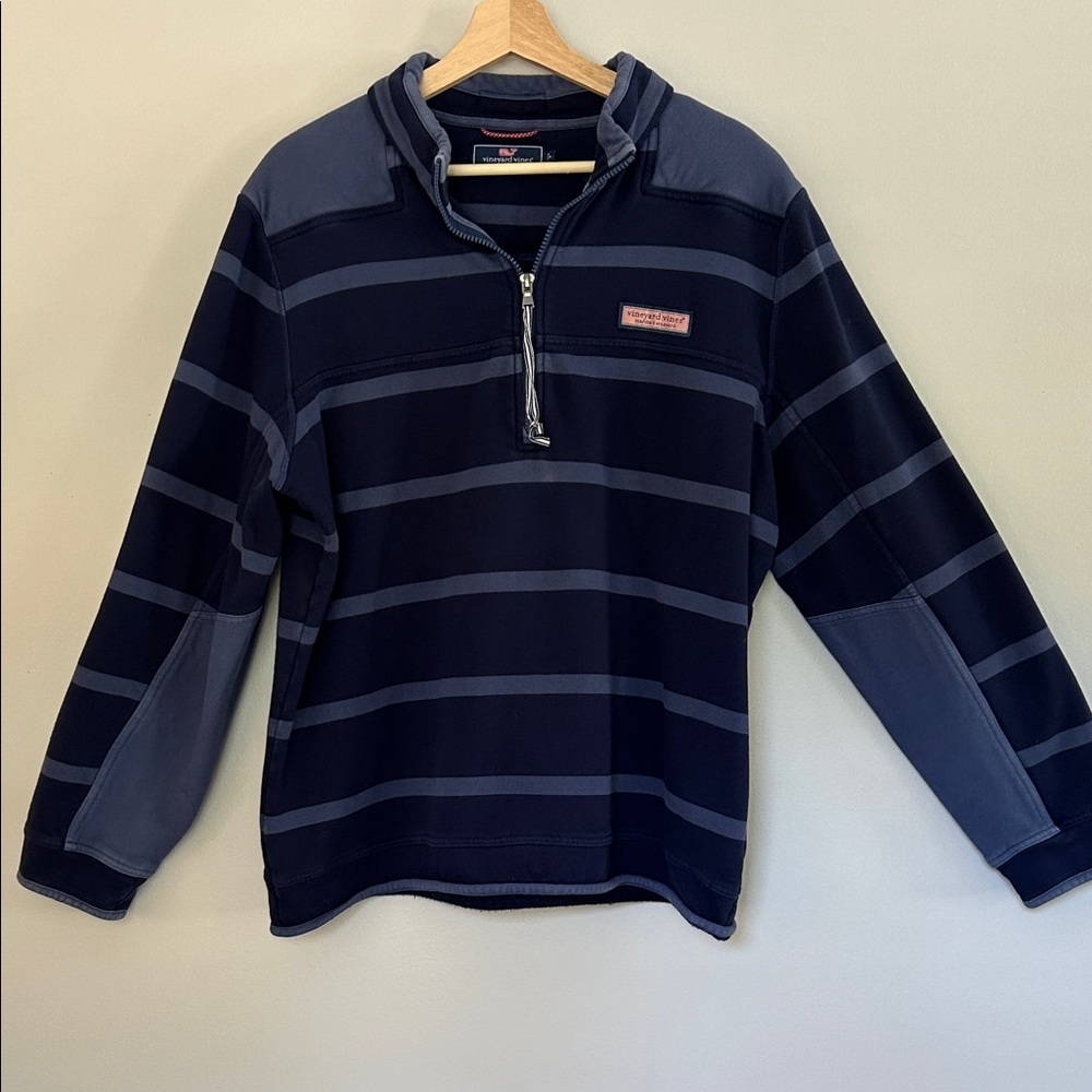 Vineyard Vines Men's Striped Quarter Zip Pullover